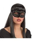 Maschera in plastica rigida velluto nero e dec.argento