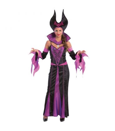 Costume Carnevale Maleficent Strega Malefica Maschera travestimento  Halloween