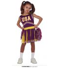 Costume Cheerleader viola bambina 5-6 anni