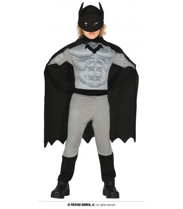 Costume Batman muscoloso 3/4 anni